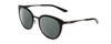 Profile View of Smith Optics Somerset Designer Polarized Sunglasses with Custom Cut Smoke Grey Lenses in Gloss Black Ladies Cateye Full Rim Stainless Steel 53 mm