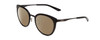 Profile View of Smith Optics Somerset Designer Polarized Sunglasses with Custom Cut Amber Brown Lenses in Gloss Black Ladies Cateye Full Rim Stainless Steel 53 mm