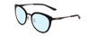 Profile View of Smith Optics Somerset Designer Progressive Lens Blue Light Blocking Eyeglasses in Matte Black Ladies Cateye Full Rim Stainless Steel 53 mm