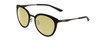 Profile View of Smith Optics Somerset Designer Polarized Reading Sunglasses with Custom Cut Powered Sun Flower Yellow Lenses in Matte Black Ladies Cateye Full Rim Stainless Steel 53 mm