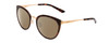 Profile View of Smith Optics Somerset Designer Polarized Sunglasses with Custom Cut Amber Brown Lenses in Tortoise Havana Gold Ladies Cateye Full Rim Stainless Steel 53 mm