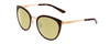 Profile View of Smith Optics Somerset Designer Polarized Reading Sunglasses with Custom Cut Powered Sun Flower Yellow Lenses in Tortoise Havana Gold Ladies Cateye Full Rim Stainless Steel 53 mm