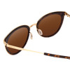 Close Up View of Smith Somerset Ladies Cateye Sunglass Tortoise/CP Polarize Rose Gold Mirror 53mm