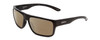 Profile View of Smith Optics Soundtrack Designer Polarized Reading Sunglasses with Custom Cut Powered Amber Brown Lenses in Gloss Black Unisex Rectangle Full Rim Acetate 61 mm