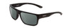Profile View of Smith Optics Soundtrack Designer Polarized Sunglasses with Custom Cut Smoke Grey Lenses in Matte Black Unisex Rectangle Full Rim Acetate 61 mm