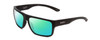 Profile View of Smith Optics Soundtrack Designer Polarized Reading Sunglasses with Custom Cut Powered Green Mirror Lenses in Matte Black Unisex Rectangle Full Rim Acetate 61 mm