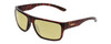 Profile View of Smith Optics Soundtrack Designer Polarized Reading Sunglasses with Custom Cut Powered Sun Flower Yellow Lenses in Tortoise Havana Gold Unisex Rectangle Full Rim Acetate 61 mm