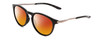 Profile View of Smith Optics Wander Designer Polarized Sunglasses with Custom Cut Red Mirror Lenses in Gloss Black Unisex Round Full Rim Acetate 55 mm