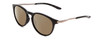 Profile View of Smith Optics Wander Designer Polarized Sunglasses with Custom Cut Amber Brown Lenses in Gloss Black Unisex Round Full Rim Acetate 55 mm