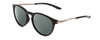 Profile View of Smith Optics Wander Designer Polarized Reading Sunglasses with Custom Cut Powered Smoke Grey Lenses in Gloss Black Unisex Round Full Rim Acetate 55 mm
