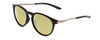 Profile View of Smith Optics Wander Designer Polarized Reading Sunglasses with Custom Cut Powered Sun Flower Yellow Lenses in Gloss Black Unisex Round Full Rim Acetate 55 mm
