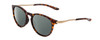 Profile View of Smith Optics Wander Designer Polarized Sunglasses with Custom Cut Smoke Grey Lenses in Tortoise Havana Gold Unisex Round Full Rim Acetate 55 mm