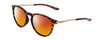 Profile View of Smith Optics Wander Designer Polarized Sunglasses with Custom Cut Red Mirror Lenses in Tortoise Havana Gold Unisex Round Full Rim Acetate 55 mm