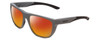 Profile View of Smith Optics Barra Designer Polarized Sunglasses with Custom Cut Red Mirror Lenses in Matte Cement Grey Unisex Classic Full Rim Acetate 59 mm