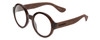 Profile View of Havaianas FLORIPA/M Designer Progressive Lens Blue Light Blocking Eyeglasses in Crystal Brown Unisex Round Full Rim Acetate 51 mm with Progressive Blue Light Lens Functionality illustration laid over the lens