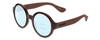 Profile View of Havaianas FLORIPA/M Designer Progressive Lens Blue Light Blocking Eyeglasses in Crystal Brown Unisex Round Full Rim Acetate 51 mm with Progressive Blue Light Lens Functionality illustration laid over the lens