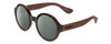Profile View of Havaianas FLORIPA/M Designer Polarized Sunglasses with Custom Cut Smoke Grey Lenses in Crystal Brown Unisex Round Full Rim Acetate 51 mm