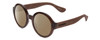 Profile View of Havaianas FLORIPA/M Designer Polarized Reading Sunglasses with Custom Cut Powered Amber Brown Lenses in Crystal Brown Unisex Round Full Rim Acetate 51 mm