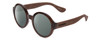 Profile View of Havaianas FLORIPA/M Designer Polarized Reading Sunglasses with Custom Cut Powered Smoke Grey Lenses in Crystal Brown Unisex Round Full Rim Acetate 51 mm
