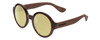 Profile View of Havaianas FLORIPA/M Designer Polarized Reading Sunglasses with Custom Cut Powered Sun Flower Yellow Lenses in Crystal Brown Unisex Round Full Rim Acetate 51 mm