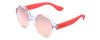 Profile View of Havaianas FLORIPA/M Round Sunglasses Clear Blue/Rose Gold Layer Pink Mirror 51mm