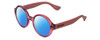 Profile View of Havaianas FLORIPA/M Designer Polarized Sunglasses with Custom Cut Blue Mirror Lenses in Crystal Violet Purple Ladies Round Full Rim Acetate 51 mm