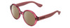Profile View of Havaianas FLORIPA/M Designer Polarized Sunglasses with Custom Cut Amber Brown Lenses in Crystal Violet Purple Ladies Round Full Rim Acetate 51 mm