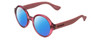 Profile View of Havaianas FLORIPA/M Designer Polarized Reading Sunglasses with Custom Cut Powered Blue Mirror Lenses in Crystal Violet Purple Ladies Round Full Rim Acetate 51 mm