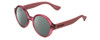 Profile View of Havaianas FLORIPA/M Designer Polarized Reading Sunglasses with Custom Cut Powered Smoke Grey Lenses in Crystal Violet Purple Ladies Round Full Rim Acetate 51 mm
