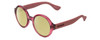 Profile View of Havaianas FLORIPA/M Designer Polarized Reading Sunglasses with Custom Cut Powered Sun Flower Yellow Lenses in Crystal Violet Purple Ladies Round Full Rim Acetate 51 mm
