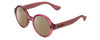 Profile View of Havaianas FLORIPA/M Designer Polarized Reading Sunglasses with Custom Cut Powered Amber Brown Lenses in Crystal Violet Purple Ladies Round Full Rim Acetate 51 mm