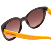 Close Up View of Havaianas NORONHA/M Ladies Cateye Sunglasses in Brown Orange/Amber Gradient 52mm