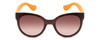 Front View of Havaianas NORONHA/M Ladies Cateye Sunglasses in Brown Orange/Amber Gradient 52mm