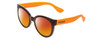 Profile View of Havaianas NORONHA/M Designer Polarized Sunglasses with Custom Cut Red Mirror Lenses in Crystal Brown Ochre Orange Ladies Cateye Full Rim Acetate 52 mm