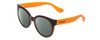 Profile View of Havaianas NORONHA/M Designer Polarized Reading Sunglasses with Custom Cut Powered Smoke Grey Lenses in Crystal Brown Ochre Orange Ladies Cateye Full Rim Acetate 52 mm