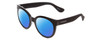 Profile View of Havaianas NORONHA/M Designer Polarized Reading Sunglasses with Custom Cut Powered Blue Mirror Lenses in Gloss Black Ladies Cateye Full Rim Acetate 52 mm