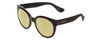 Profile View of Havaianas NORONHA/M Designer Polarized Reading Sunglasses with Custom Cut Powered Sun Flower Yellow Lenses in Gloss Black Ladies Cateye Full Rim Acetate 52 mm