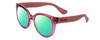 Profile View of Havaianas NORONHA/M Designer Polarized Reading Sunglasses with Custom Cut Powered Green Mirror Lenses in Crystal Bordeaux Violet Purple Ladies Cateye Full Rim Acetate 52 mm