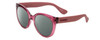 Profile View of Havaianas NORONHA/M Designer Polarized Reading Sunglasses with Custom Cut Powered Smoke Grey Lenses in Crystal Bordeaux Violet Purple Ladies Cateye Full Rim Acetate 52 mm