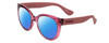 Profile View of Havaianas NORONHA/M Designer Polarized Reading Sunglasses with Custom Cut Powered Blue Mirror Lenses in Crystal Bordeaux Violet Purple Ladies Cateye Full Rim Acetate 52 mm