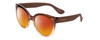 Profile View of Havaianas NORONHA/M Designer Polarized Sunglasses with Custom Cut Red Mirror Lenses in Havana Crystal Fade Ladies Cateye Full Rim Acetate 52 mm