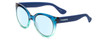 Profile View of Havaianas NORONHA/M Designer Blue Light Blocking Eyeglasses in Crystal Ocean Teal Fade Ladies Cateye Full Rim Acetate 52 mm