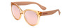 Profile View of Havaianas NORONHA/M Cateye Sunglasses in Salmon Peach/Rose Gold Pink Mirror 52mm