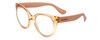 Profile View of Havaianas NORONHA/M Designer Reading Eye Glasses in Salmon Crystal Peach Ladies Cateye Full Rim Acetate 52 mm