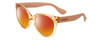 Profile View of Havaianas NORONHA/M Designer Polarized Sunglasses with Custom Cut Red Mirror Lenses in Salmon Crystal Peach Ladies Cateye Full Rim Acetate 52 mm