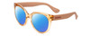Profile View of Havaianas NORONHA/M Designer Polarized Reading Sunglasses with Custom Cut Powered Blue Mirror Lenses in Salmon Crystal Peach Ladies Cateye Full Rim Acetate 52 mm