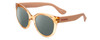 Profile View of Havaianas NORONHA/M Designer Polarized Reading Sunglasses with Custom Cut Powered Smoke Grey Lenses in Salmon Crystal Peach Ladies Cateye Full Rim Acetate 52 mm