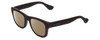 Profile View of Havaianas PARATY/M Designer Polarized Sunglasses with Custom Cut Amber Brown Lenses in Matte Black Unisex Classic Full Rim Acetate 50 mm