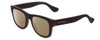 Profile View of Havaianas PARATY/M Designer Polarized Reading Sunglasses with Custom Cut Powered Amber Brown Lenses in Matte Black Unisex Classic Full Rim Acetate 50 mm