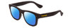 Profile View of Havaianas PARATY/M Designer Polarized Sunglasses with Custom Cut Blue Mirror Lenses in Matte Black Unisex Classic Full Rim Acetate 50 mm
